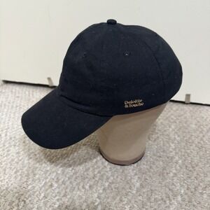 Vintage Deloitte & Touche Big 4 Accounting Black Baseball Hat Cap Strap Back